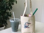 刺繍 カフェ バッグ カワセミの画像