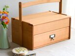 山桜の裁縫箱 ソーイングボックス 道具箱 レトロ真鍮つまみの画像