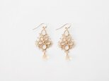 Lace pierced earring Flowerdrop goldの画像