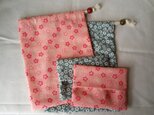 シンプルな巾着とポケットティッシュ入れ　桜 or 梅