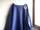 Y様 ご予約品 リネン100 ポケット付きシンプル プルオーバートップス ブルー