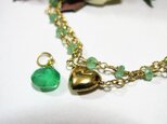 【訳アリ】※エメラルドのペンダントトップ（k18）＆ブレスレット（14kgf）セット