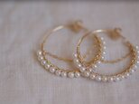 淡水パールフープピアス