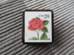 アメリカ バレンタイン切手ブローチ1655