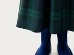 ★残1枚★ いつまでも好きな柄 ウォッシャブル ウール タータンチェック 濃紺×緑 ロングスカート ●ANNA●の画像