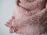 手織りウール＆シルクマフラー・・オールドローズの画像