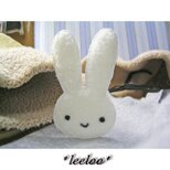 ★もこもこうさぎ★ワッペン★白8.5-１枚