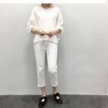en-enフランスリネン・抜襟・袖リボン・オフホワイト(特集掲載の商品)の画像