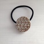 ヘアゴム(ヘリンボーン丸)白マット