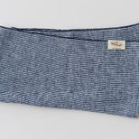 リネンニット　ストライプフェイスタオル　ネイビー×ホワイト