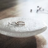 無色透明ガラスのアクセサリートレイ -「KAZEの肌」● 11cm