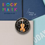 バイオリン柄のクリップ型しおり　栞　ブックマーカー　ブックマーク　No.230