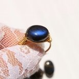 希少！宝石質 ブラック ラブラドライト　Wire　Ring　