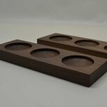 三連皿　ウォールナット