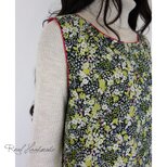 [予約販売]シャツコールフラワーブラックプリーツ切替ワンピース