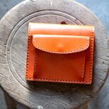 【受注生産品】コインが取り出しやすい二つ折り財布 ～栃木アニリンオレンジ×栃木ヌメ～