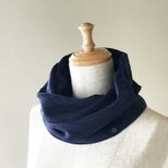 さらふわ ラミー麻/レーヨン/シルクのねじりスヌード Navy