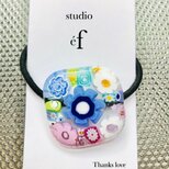 ガラスミルフィオリ ヘアゴム 「花春」の画像
