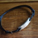 シルバー＆レザーブレスレット block
