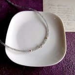 ラブラドライトのコードネックレス■コルゲートデザイン■14KGFの画像