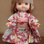 メルちゃん（２８ｃｍ）用赤い振袖セットの画像