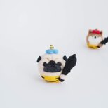 【受注製作】～節分コスプレ～まゆパグおに(フォーン・黒)　羊毛フェルト