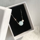 【SILVER】大粒アクアマリンとパールのネックレス〜3月の誕生石