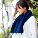 OrganicCotton3重ガーゼ　藍染3重ガーゼマフラー　の画像