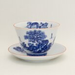 手描き山水絵 せん茶碗皿セット(小)の画像