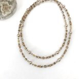 一連 クラシカル ロングネックレス ゴールド チェコガラス ビーズ パール