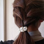 *Always*ホワイトパールのバブルヘアゴムの画像