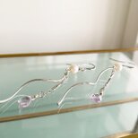 【2月＆6月の誕生石】癒しへと導くピンクアメシスト＆淡水パール・ピアス/イヤリング