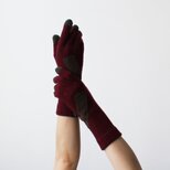 スマホ対応 手袋 手首 あったか % PERCENT（COMFORTABLE：ワインレッド・ブラウン）グッドデザイン賞受賞