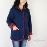 [予約販売] キルトニットネイビーとタータンパーカージャケット