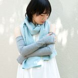 日除けアームカバー／ロング【オーガニックコットン薄手グレーニット生地】