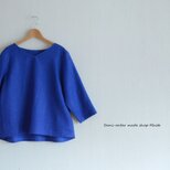 Ｔシャツみたいな海色のカットソー　リネン100％