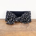 ⭐5点売れました⭐ おしゃれな 刺繍 黒 ブラック 小花 綿100%  夏 保冷剤 冬 カイロ ネッククーラー スカーフの画像