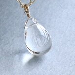 大粒クリスタルクォーツ ネックレス｜水晶 ドロップ 透明感 上品 4月誕生石 14Kgf — Morning dew