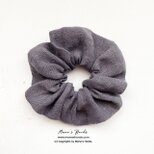 ⭐️4点売れました⭐️《織姫炊き リトアニアリネン》おしゃれな  天然素材 ナチュラル グレー  シンプル シュシュ ヘアゴム