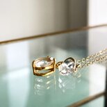 【4月の誕生石】ポジティブへと導く水晶＆チャンスを引き寄せるハーキマーダイヤモンド・ネックレス（K14GF）の画像
