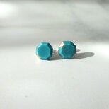 kotsubu 陶ピアス/イヤリング(八角・ ターコイズカラー）
