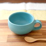 トルコ青釉のざっくりほっこりスープカップ