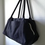 ☆ヴィンテージ加工帆布☆のキャラメルショルダーバッグ　《ブラックＬ》