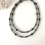 一連 クラシカルロングネックレス 黒