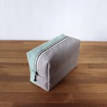 ウォッシュ加工帆布のボックスポーチ（ミントアイス）