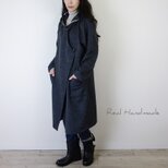 [予約販売] グレーウール変形パーカーコート