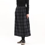 #387タックギャザースカート（グレンチェック）