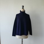 【再再再…販♡】ふっくらあたたかウール混タートルネックプルオーバー ネイビー