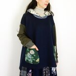 [予約作品] ネイビーアンティークローズドロップパーカー