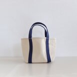 tote bag XS size キナリ×パープルブルー（ハリのある帆布）の画像